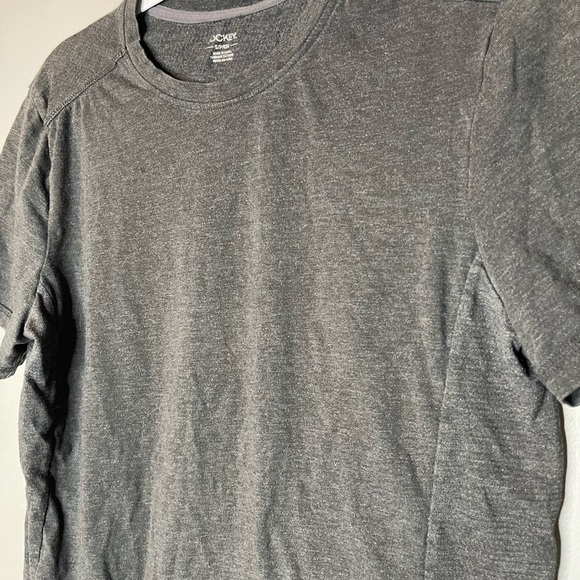 JOCKEY Men’s Grey Short Sleeve Crew Neck Pullover Athletic Tee Shirt Small - Picture 3 of 5